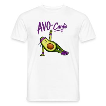 AVO-Cardio Avocado Workout - Männer T-Shirt - Weiß - Vorne - AI Model Male 178 dark (178cm)