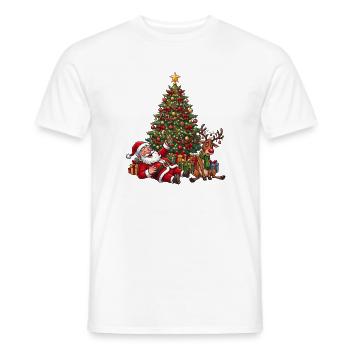 Betrunkener Weihnachtsmann – Lustiges Bier Motiv - Männer T-Shirt - Weiß - Vorne - AI Model Male 178 dark (178cm)