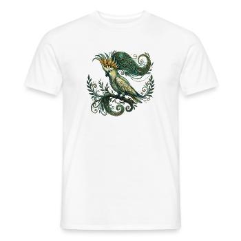 Celtic Moon Kakadu – Verzauberte Nymphensittich-Fantasie - Männer T-Shirt - Weiß - Vorne - AI Model Male 178 dark (178cm)