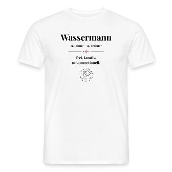 Sternzeichen Wassermann – Datum & Eigenschaften - Männer T-Shirt - Weiß - Vorne - AI Model Male 178 dark (178cm)