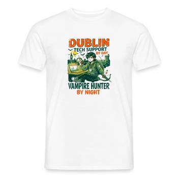 Dublin Tech Support Vampire Hunter By Day - Männer T-Shirt - Weiß - Vorne - AI Model Male 178 dark (178cm)