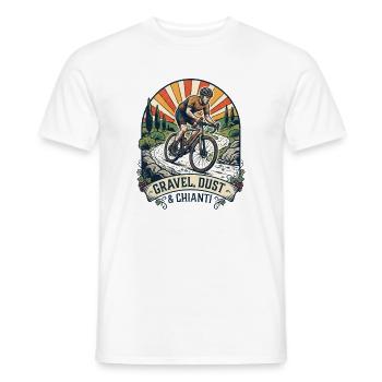 Kiesstaub & Chianti Distressed Cycling Tee - Männer T-Shirt - Weiß - Vorne - AI Model Male 178 dark (178cm)