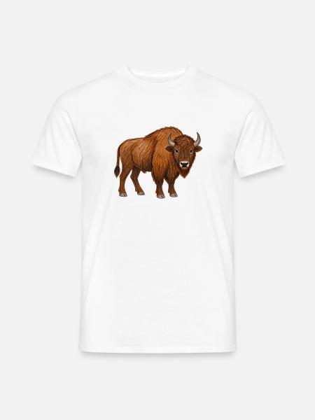 Europäischer Bison - Männer T-Shirt - Weiß
