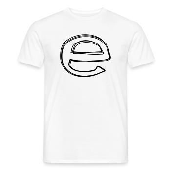 Kleinbuchstabe e handgezeichnet - Männer T-Shirt - Weiß - Vorne - AI Model Male 178 dark (178cm)