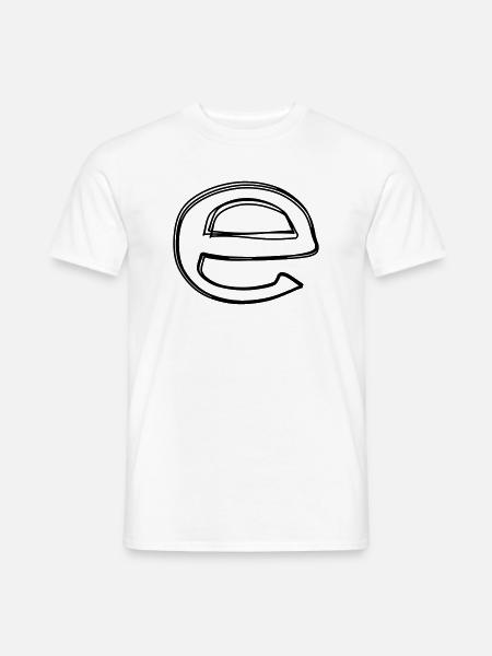 Kleinbuchstabe e handgezeichnet - Männer T-Shirt - Weiß