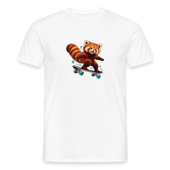 Skateboardender Red Panda - Männer T-Shirt - Weiß - Vorne - AI Model Male 178 dark (178cm)
