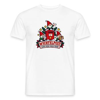 Wichtelpost – Kleine Grüße große Freude - Männer T-Shirt - Weiß - Vorne - AI Model Male 178 dark (178cm)