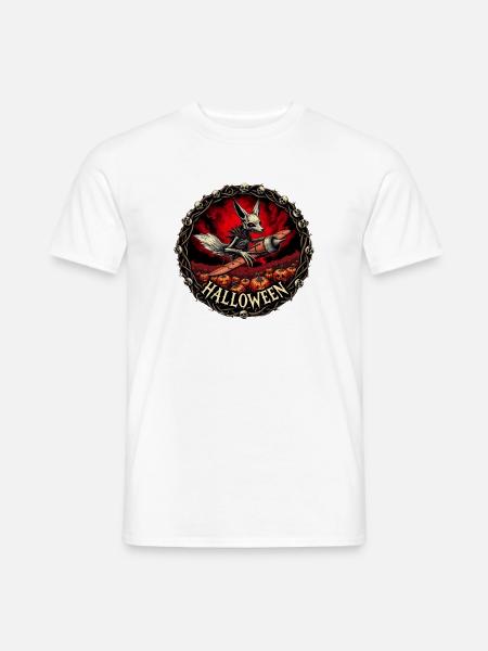Nightmare Pumpkin Aviator gerahmtes rundes dunkles T-Shirt - Männer T-Shirt - Weiß