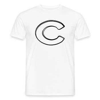 Kleinbuchstabe c handgezeichnet - Männer T-Shirt - Weiß - Vorne - AI Model Male 178 dark (178cm)