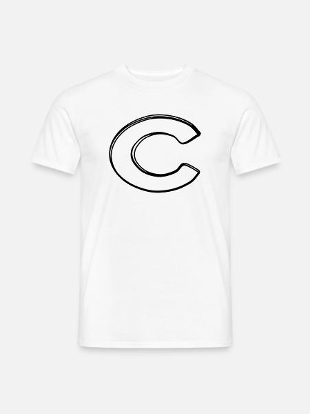 Kleinbuchstabe c handgezeichnet - Männer T-Shirt - Weiß