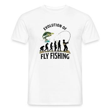 Evolution Fliegenfischerhumor - Männer T-Shirt - Weiß - Vorne - AI Model Male 178 dark (178cm)