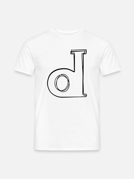Kleinbuchstabe d handgezeichnet - Männer T-Shirt - Weiß