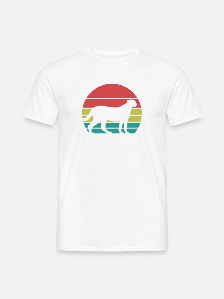 Gepard Retro Silhouette - Männer T-Shirt - Weiß