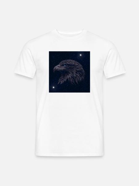 Nachtadler im Sternenhimmel - Männer T-Shirt - Weiß