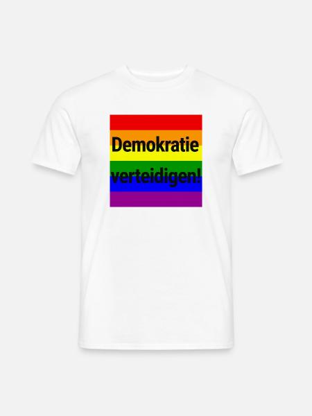 DEMOKRATIE VERTEIDIGEN REGENBOGEN STATEMENT, NOAFD - Männer T-Shirt - Weiß