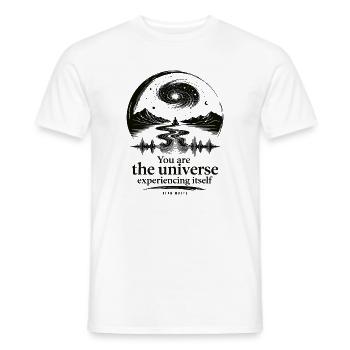 Universum, das sich selbst erlebt - Männer T-Shirt - Weiß - Vorne - AI Model Male 178 dark (178cm)