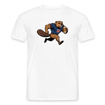 Lustiger Biber als American Football Spieler - Männer T-Shirt - Weiß - Vorne - AI Model Male 178 dark (178cm)