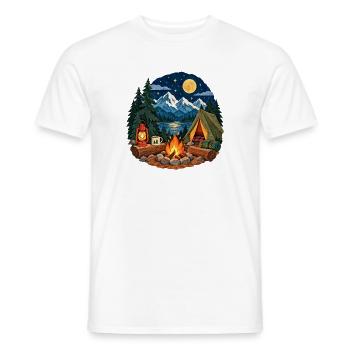 Mondnacht am Lagerfeuer - Männer T-Shirt - Weiß - Vorne - AI Model Male 178 dark (178cm)