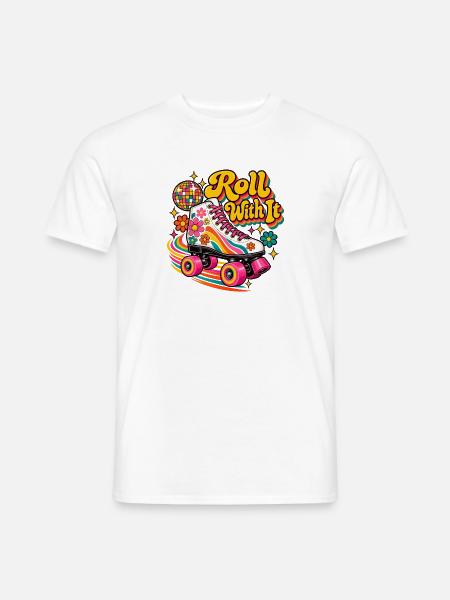 Roll With It Blumenroller - Männer T-Shirt - Weiß