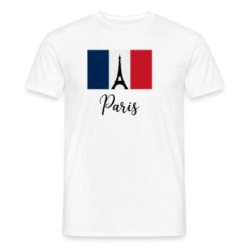 Paris Tricolore & Eiffelturm-Silhouette - Männer T-Shirt - Weiß - Vorne - AI Model Male 178 dark (178cm)