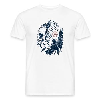 Nordische Mythologie Eule & Rabe - Männer T-Shirt - Weiß - Vorne - AI Model Male 178 dark (178cm)