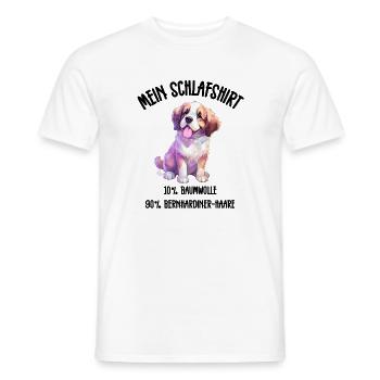 Bernhardiner Welpe Schlafshirt Bunt - Männer T-Shirt - Weiß - Vorne - AI Model Male 178 dark (178cm)