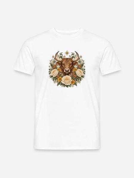 Gartenherz mit Ringelblumen & Gänseblümchen - Männer T-Shirt - Weiß