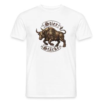 Steampunk Stier Stärke - Männer T-Shirt - Weiß - Vorne - AI Model Male 178 dark (178cm)