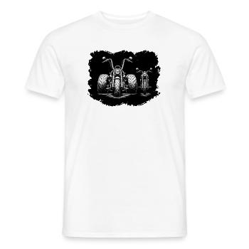 Trike vs Motorrad Biker - Männer T-Shirt - Weiß - Vorne - AI Model Male 178 dark (178cm)