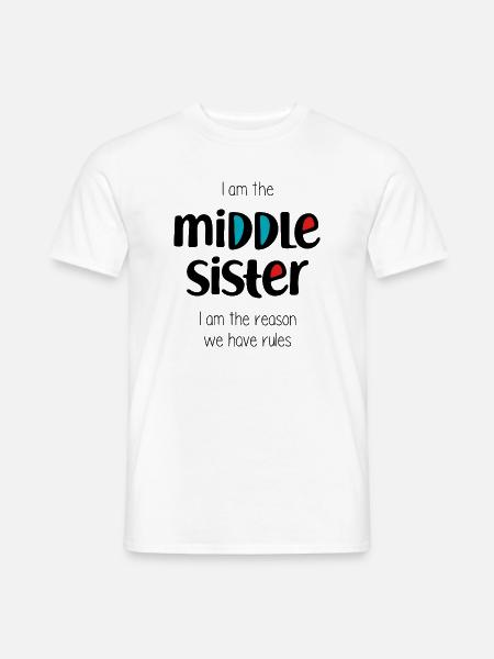 Mittlere Schwester - Männer T-Shirt - Weiß