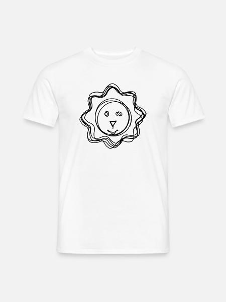 Löwe handgezeichnet - Männer T-Shirt - Weiß