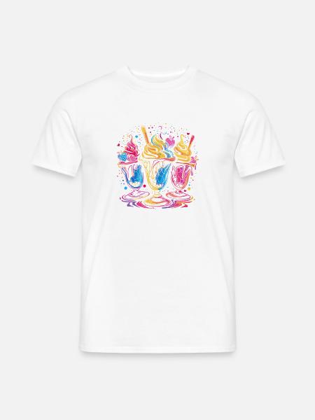 Eisbecher Vaporwave - Männer T-Shirt - Weiß
