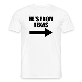 Er kommt aus Texas. Arrow Right Couples. Er kommt  - Männer T-Shirt - Weiß - Vorne - AI Model Male 178 dark (178cm)