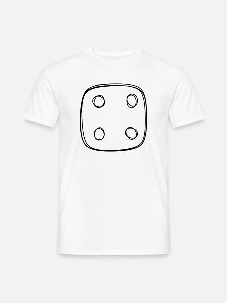 Spielwürfel handgezeichnet - Männer T-Shirt - Weiß