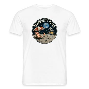 Tranquility Beach - Mondlandung Grafik - Männer T-Shirt - Weiß - Vorne - AI Model Male 178 dark (178cm)