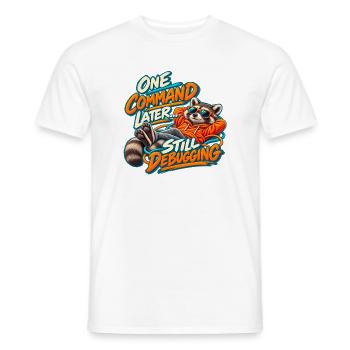 Lustiger Programmierer Waschbär – Noch ein Befehl später - Männer T-Shirt - Weiß - Vorne - AI Model Male 178 dark (178cm)