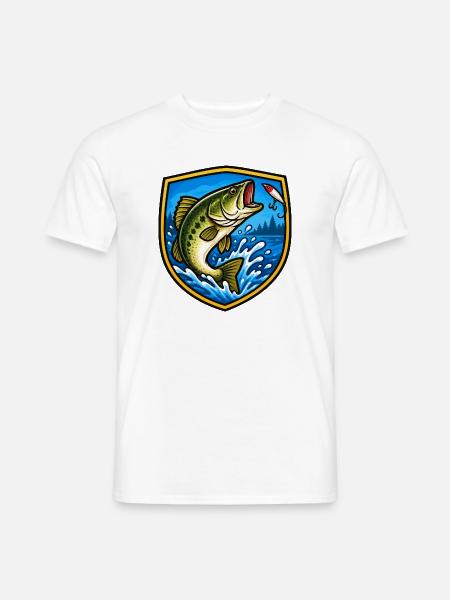 Bass Sprung Schild Patch - Männer T-Shirt - Weiß
