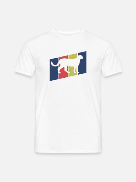 Gepard Retro Silhouette - Männer T-Shirt - Weiß