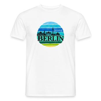 Berlin - Skyline - Sonnenuntergang - Deutschland - Männer T-Shirt - Weiß - Vorne - AI Model Male 178 dark (178cm)