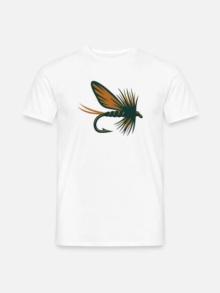 Fliegenfischen Koeder Grafik - Männer T-Shirt - Weiß