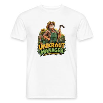 Unkraut Manager Gartenmanager humorvoll  - Männer T-Shirt - Weiß - Vorne - AI Model Male 178 dark (178cm)