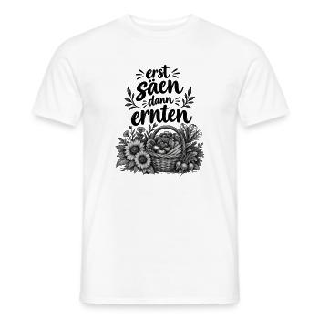 Gartenkorb Ernte Illustration Gemüsezüchter ernten - Männer T-Shirt - Weiß - Vorne - AI Model Male 178 dark (178cm)