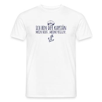 Bootsfahrer Mein Boot Meine Regeln Kapitän - Männer T-Shirt - Weiß - Vorne - AI Model Male 178 dark (178cm)