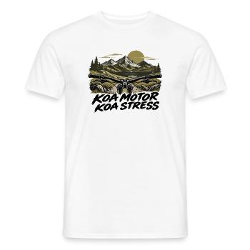 koa Motor koa Stress - kein Motor kein Stress, MTB - Männer T-Shirt - Weiß - Vorne - AI Model Male 178 dark (178cm)