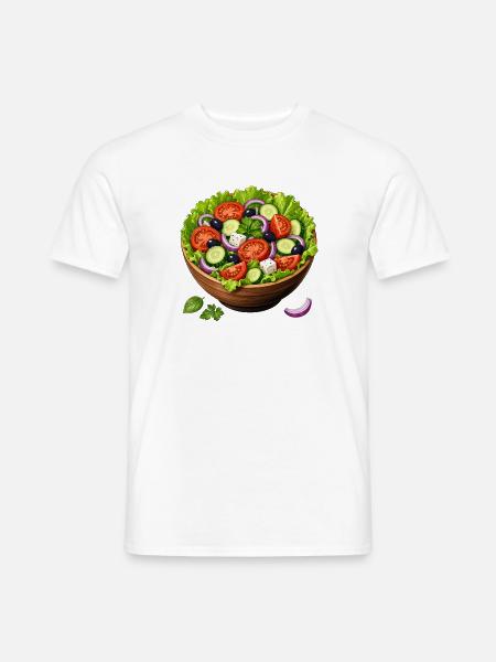 Frischer Salat Bowl Schüssel mit Gemüse - Männer T-Shirt - Weiß
