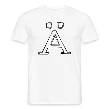 Buchstabe Ä handgezeichnet - Männer T-Shirt - Weiß - Vorne - AI Model Male 178 dark (178cm)