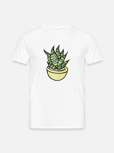 Sukkulenten-Aquarelltopf - Männer T-Shirt - Weiß
