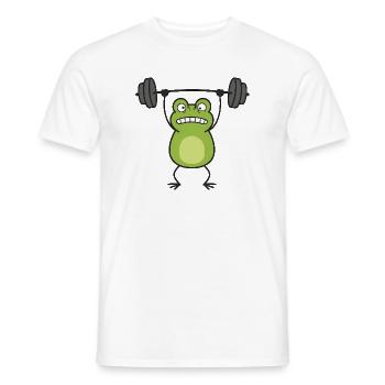 Frosch Gewichtheber Muskelaufbau Comic - Männer T-Shirt - Weiß - Vorne - AI Model Male 178 dark (178cm)