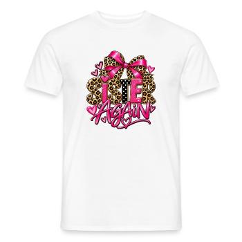 Big Sister Again für Mädchen mit Regenbogenleopar - Männer T-Shirt - Weiß - Vorne - AI Model Male 178 dark (178cm)