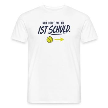Mein Doppelpartner ist schuld Lustiges Doppel - Männer T-Shirt - Weiß - Vorne - AI Model Male 178 dark (178cm)